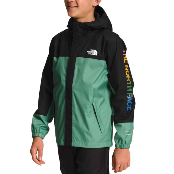 The North Face Boys Antora Rain Jacket in Deep Grass Green XL 14/16 - Picture 1 of 6